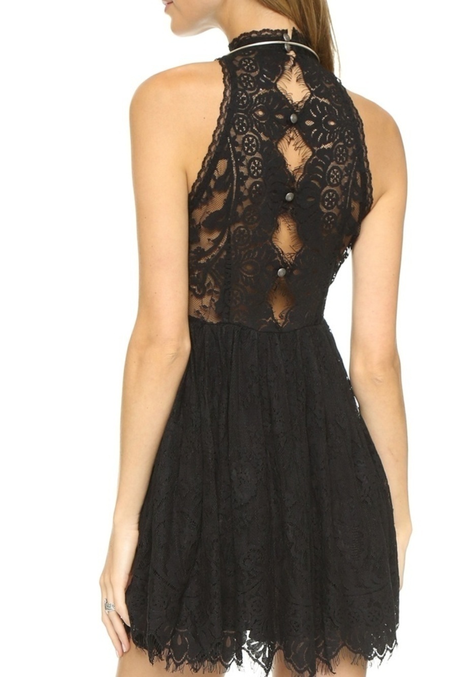 Free People Verushka Lace Minidress Black Lace - Picture 3 of 5